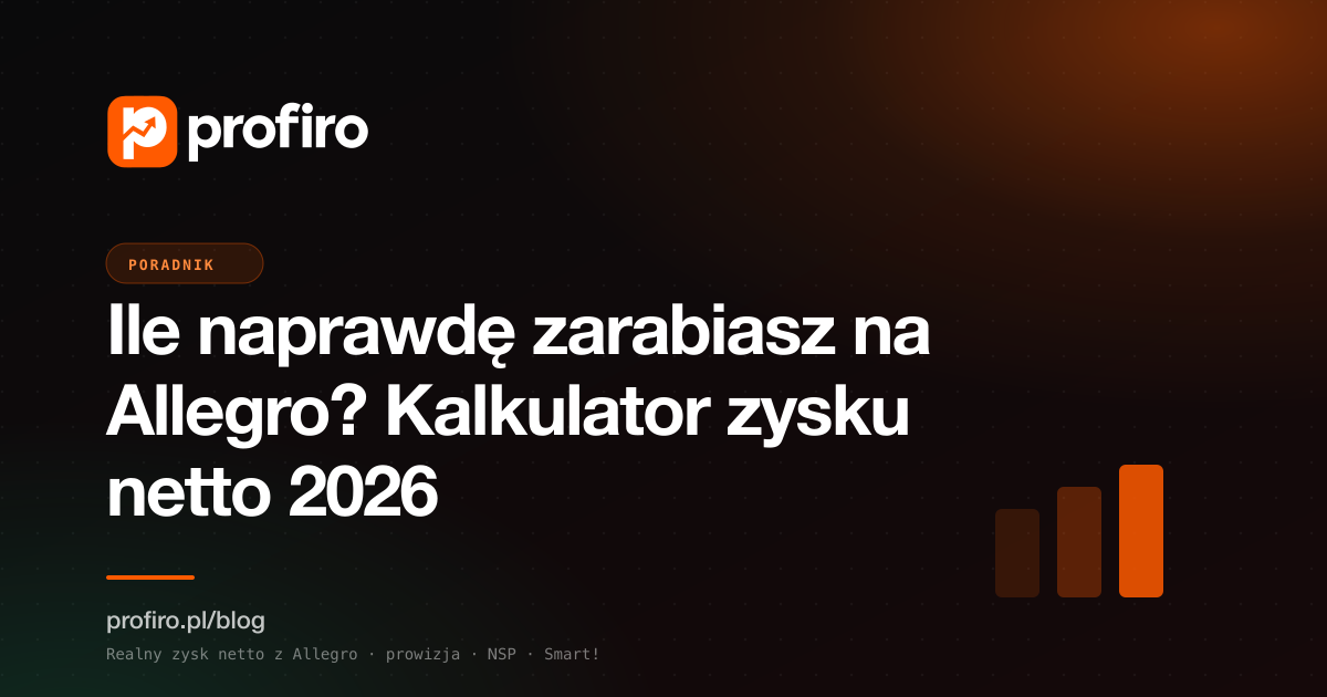 Ile zarabiasz na Allegro 2026? Kalkulator prowizji + zysk netto